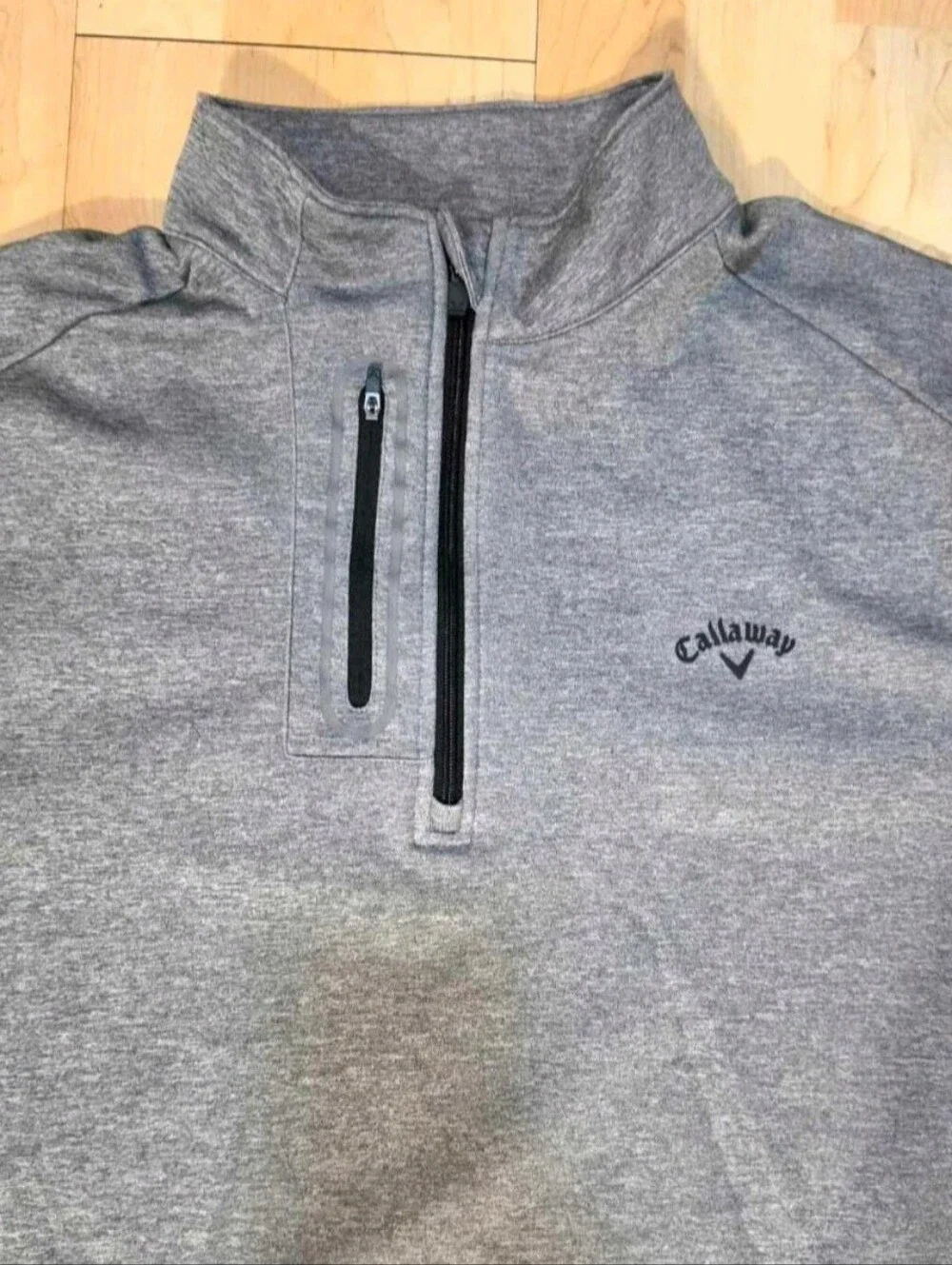 Callaway Golf Men's Gray 1/4 Zip Fleece Pullover Shirt Size XXL Pre-owned